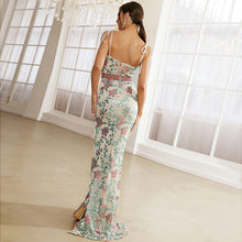 Load image into Gallery viewer, Elegant Boat Neck Sequined Cocktail Sheath Fishtail Bridesmaid Dress Evening Dress Women Dress