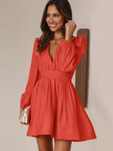 Load image into Gallery viewer, Autumn Winter Dress Women Clothing V neck Mid Length Dress Pleated Ruffled French Dress Dress
