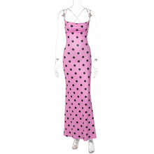 Load image into Gallery viewer, Sexy Backless Swing Collar Slim Fit Long Strap Polka Dot Dress Women