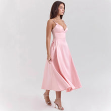 Load image into Gallery viewer, V neck Sexy Design Maxi Dress Court Dopamine Wear Strap Dress for Women