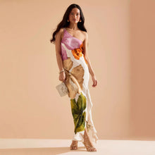 Load image into Gallery viewer, Spring Summer Oblique Shoulder Positioning Printing Dress Casual Vacation Loose Dress