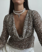Load image into Gallery viewer, Autumn Winter Sequin Fishnet Sexy Two Way Wearing Long Sleeved Top