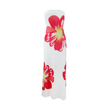 Load image into Gallery viewer, Summer Women Casual Tube Top Printed Long Vacation Dress