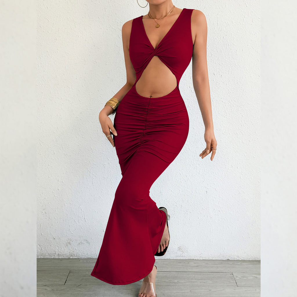 Autumn Winter Women Maxi Dress Slim Fishtail Sheath Sexy Dress