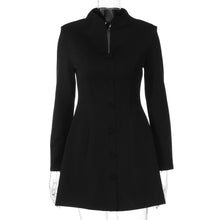 Load image into Gallery viewer, Women Clothing Autumn Chinese Stand Collar Elegant Cardigan Buckle Waist Slimming Dress