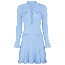 Load image into Gallery viewer, Spring Autumn Fashionable Knitted Heavy Industry Beaded Slim Fit Slimming Long Sleeves Dress
