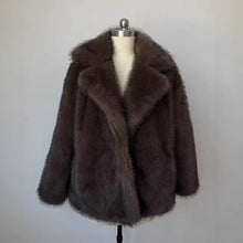 Load image into Gallery viewer, Thickened Autumn Winter Fur Coat Fluffy Dyed Tip Fox Fur Fur Coat Women Loose Leather Fur Coat
