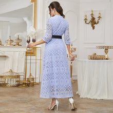 Load image into Gallery viewer, Dress Elegant Maxi Dress Solid Color Mesh High Waist A Line Dress