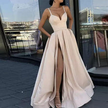 Load image into Gallery viewer, Satin Wedding Dress Spring Bridal Wedding Tube Top Slimming Simple Floor-Length Banquet Dress