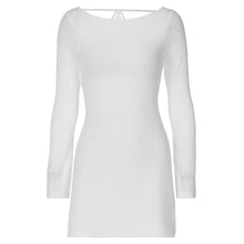 Load image into Gallery viewer, Sexy Street Shooting Solid Color Minimalist Long Sleeve Sexy Big Backless Tied Dress