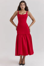 Load image into Gallery viewer, Summer Square Collar Cut Ballet Sheath Fitted Waist Fishtail Strap Dress for Women Elegant Bubble Dress Women