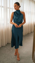 Load image into Gallery viewer, Summer Mature Elegant Women Clothing Sleeveless Halter Solid Color Satin Dress