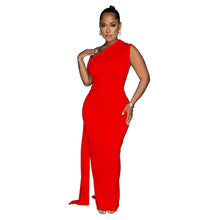 Load image into Gallery viewer, Women Wear Solid Color Backless Pleated Irregular Asymmetric Maxi Dress Women