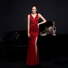 Load image into Gallery viewer, Toast Dress Bride Long Appreciation Dinner Slim Fit Fishtail Dress Wedding Car Model Exhibition Cocktail Dress