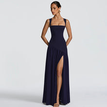 Load image into Gallery viewer, Women Clothing Winter Camisole Slim Solid Color Split Ribbon Dress Women