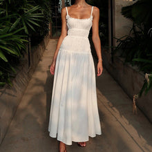 Load image into Gallery viewer, Women Clothing Pleated High Waist Cami Dress off Neck Sleeveless Sexy Dress