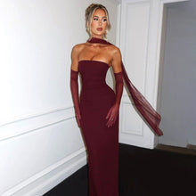 Load image into Gallery viewer, Spring Tube Top Cinched Waist Women Dress Elegant Ribbon Backless Sexy Sheath Dress
