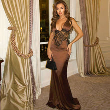 Load image into Gallery viewer, Autumn Winter Women Clothing Deep V Plunge neck Sexy Slim Fit Backless Elegant Dress Women