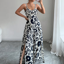 Load image into Gallery viewer, Spring Summer Elegant Twist Print Sling Wide Leg One Piece Long Pants Women Clothing