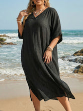 Load image into Gallery viewer, Women Beach Cover up Summer Women Clothes V neck Loose Casual Dress Split Mop Dress