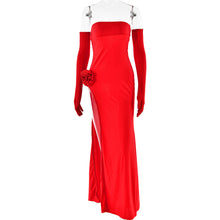 Load image into Gallery viewer, Women Clothing Dress Sexy Tube Top Inlay Sleeveless Split Backless Dress