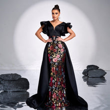 Load image into Gallery viewer, Women Clothing Advanced Sleeveless V neck Slim Fit Sheath Sequined Cocktail Fishtail Evening Dress Dress