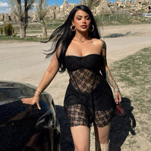 Load image into Gallery viewer, Summer Women Sexy Lace Stitching Tube Top Slim Fit See through Dress