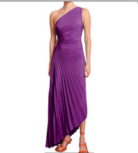 Load image into Gallery viewer, Women Clothing One Shoulder Diagonal Collar Pleated Hollow Out Cutout Dress
