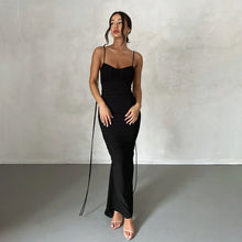 Load image into Gallery viewer, Women Sexy Dress Sexy Backless Pleated Dress Evening Dress Sleeveless Strap Dress for Women