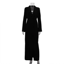 Load image into Gallery viewer, Spring Autumn Party Dress Women V neck Long Sleeve High Waist Split French Dress
