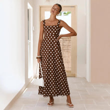 Load image into Gallery viewer, Summer Dress Polka Dot Print French a Hem Lace Dress