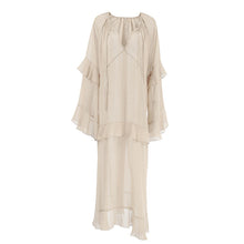 Load image into Gallery viewer, Khaki Autumn Winter Batwing Sleeve Dress Sun Protective Blouse Maxi Dress for Women
