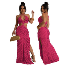 Load image into Gallery viewer, Women Clothing Small Louver Sexy Halter Lace Up Slim Fit Hollow Out Cutout Dress