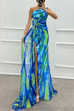 Load image into Gallery viewer, Chiffon Floral Print Slit Dress Casual Party Long Women Clothing Dress