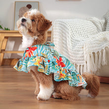 Load image into Gallery viewer, Hawaiian Dog Dress – Summer Palm Leaf Pet Sundress for Small Dogs Shirt Beach Vacation Outfit