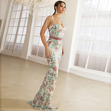 Load image into Gallery viewer, Elegant Boat Neck Sequined Cocktail Sheath Fishtail Bridesmaid Dress Evening Dress Women Dress