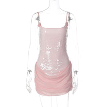 Load image into Gallery viewer, Sequin Sleeveless Slim Slim Sexy Bandeau Sling Collage Gauzy Package Hip Dress