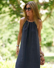 Load image into Gallery viewer, Women Halter Slit Cotton Linen Casual Holiday Dress Spring Summer
