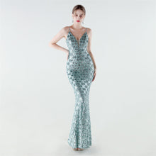 Load image into Gallery viewer, Heavy Industry Sequin Slim Deep Fishtail Evening Dress