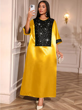 Load image into Gallery viewer, Elegant round Neck Sequin Cloth Cloth Dress African Ethnic Loose Robe Party Dress
