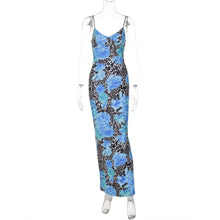 Load image into Gallery viewer, Fall Women Clothing Maxi Dress Street Elegant Slim Print Design Sling Dress Women