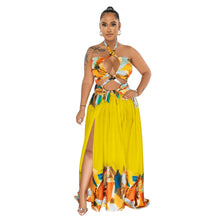 Load image into Gallery viewer, Women Wear Contrast Color Lace up Sleeveless Wrapped Chest Dress