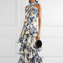 Load image into Gallery viewer, Summer Bohemian Holiday Lace up Lolita Large Swing Dress Printed Dress