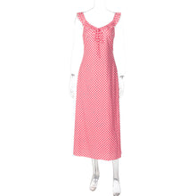 Load image into Gallery viewer, French Summer Sexy V neck Plaid Strap Dress Vacation Maxi Dress