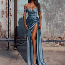 Load image into Gallery viewer, Women Clothing Trailing Sexy Rhinestone Tube Top High Split Cocktail Evening Dress Dress