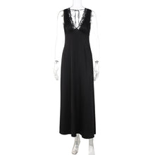 Load image into Gallery viewer, Women Clothing Winter Sexy Lace Deep V Plunge Strap Slim Fit Backless Dress