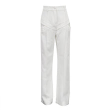Load image into Gallery viewer, Women Clothing Autumn Niche Design Hollow Out Cutout out Casual Pants Fashionable All Match Loose White Trousers