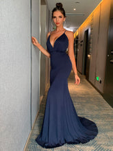 Load image into Gallery viewer, Sexy V neck Backless String Strap Dress Cocktail Evening Maxi Dress