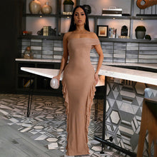 Load image into Gallery viewer, Women Clothing Slim Fit Slit Dress Sexy off the Shoulder Maxi Dress Women