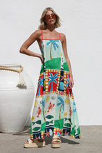 Load image into Gallery viewer, Spring Summer Loose Casual Print off Neck Strap Dress Vacation Dress